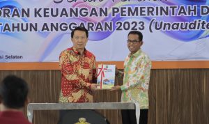 Pj Bupati Takalar Serahkan LKPD Tahun 2023 ke BPK-RI Perwakilan Provinsi Sulawesi Selatan