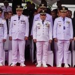Bupati Banggai Hadiri Upacara Peringatan Hari OTDA XXVIII 2024 di Kota Surabaya