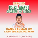 Representasi Aktivis, Dukungan Karman for Mataram Satu Akan Dideklarasikan