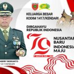 Keluarga Besar Kodim 1417 Kendari Mengucapkan “Dirgahayu RI Ke-79 Tahun 2024”