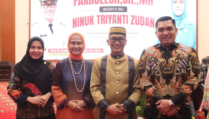 Pj. Bupati Takalar didampingi Pj. Ketua TP. PKK Hadiri Lepas Pamit Pj. Gubernur Sulsel