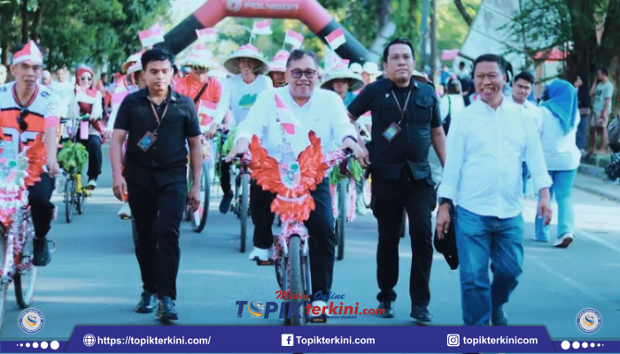 Meriahkan HUT ke-80 Republik Indonesia, Pemkab Takalar Gelar Pawai Sepeda dan Becak Hias