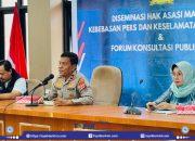 Bahas Kebebasan Pers, Wakapolda Sulteng Tekankan Perlindungan bagi Jurnalis di Forum Diseminasi HAM