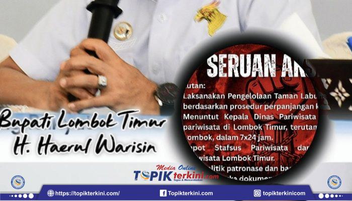 Waktu 7×24 jam! Aliansi Peduli Pariwisata Lombok Timur Desak Bupati Haerul Warisin Pecat Stafsus dan Kadis Pariwisata!