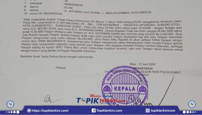 “Pelapor Dugaan Pemerasan Minta Tersangka Ditetapkan, Polres Nias Pastikan Akan Gelar Perkara”