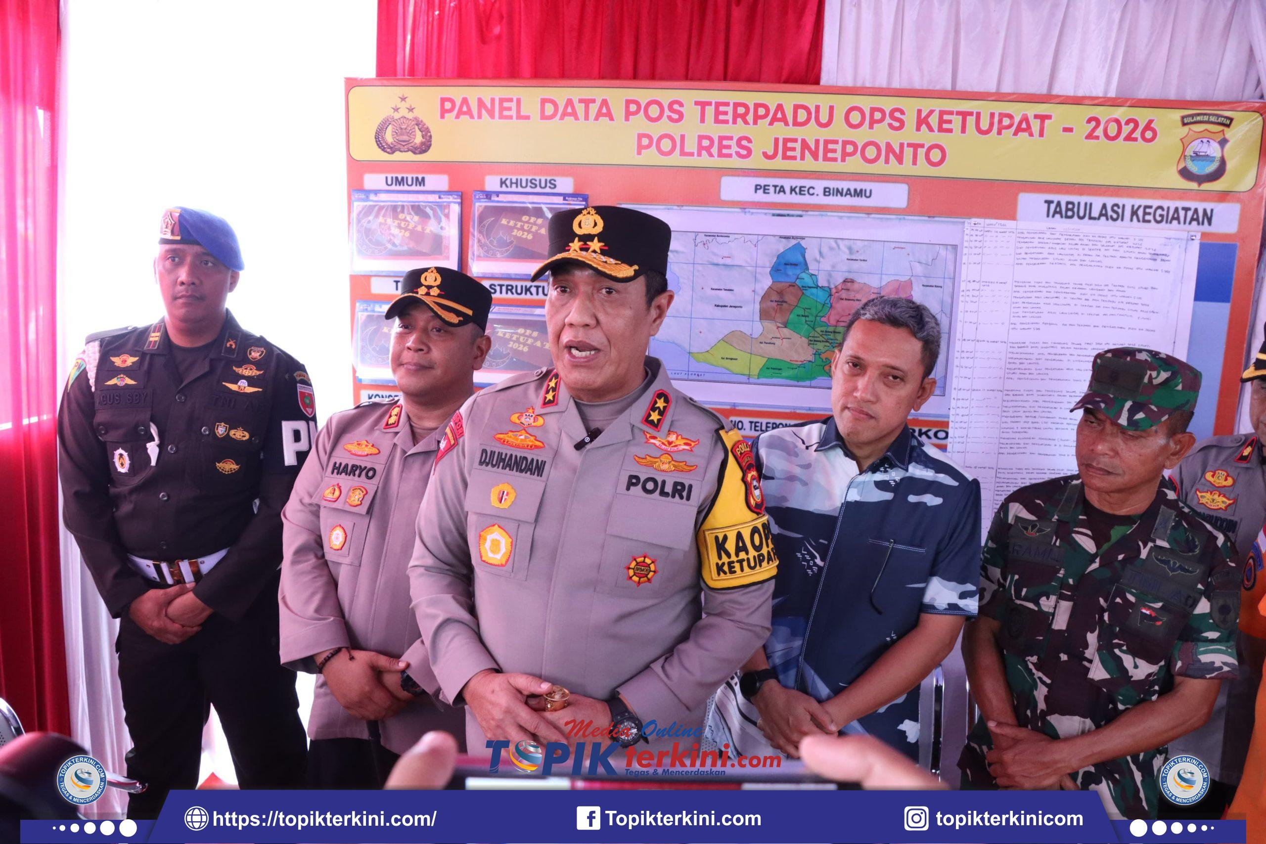 Bupati Jeneponto Dampingi Kapolda Sulsel Tinjau Pos Pam Terpadu
