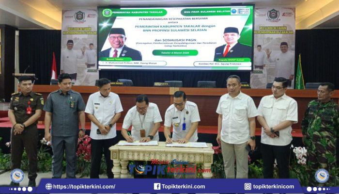 Perangi Narkoba di Daerah, Pemkab Takalar – BNNP Sulsel Teken PKS P4GN