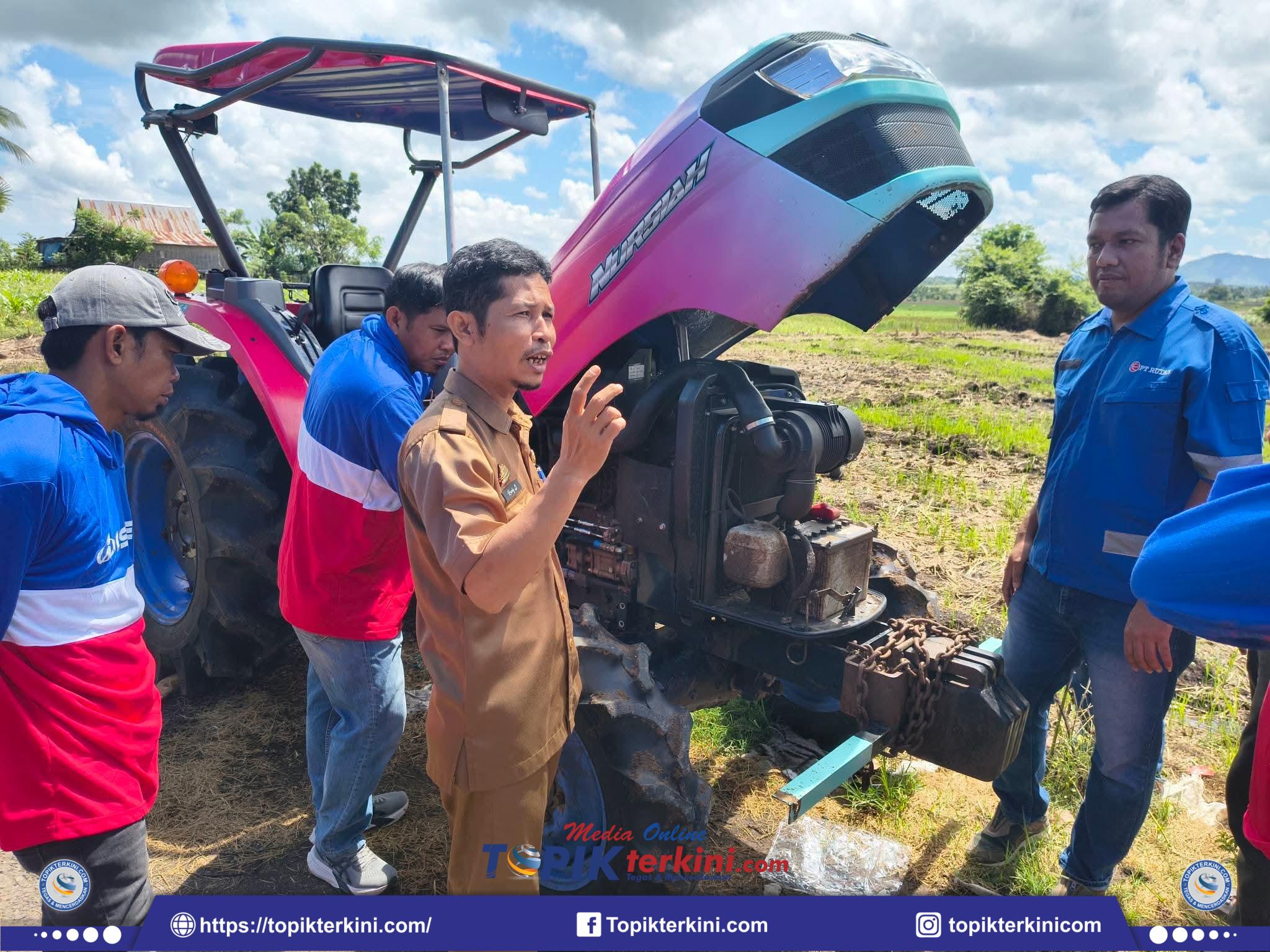 Dinas Pertanian Jeneponto Gelar Sosialisasi Pengoperasian Traktor Roda Empat ISEKI di Bangkala Barat