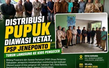 Distribusi Pupuk Diawasi Ketat, PSP Jeneponto Turun Langsung ke Kios Pengecer