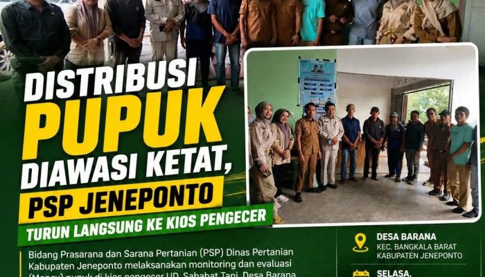 Distribusi Pupuk Diawasi Ketat, PSP Jeneponto Turun Langsung ke Kios Pengecer