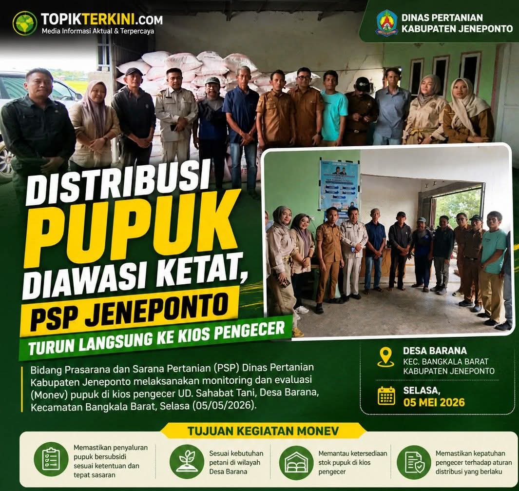 Distribusi Pupuk Diawasi Ketat, PSP Jeneponto Turun Langsung ke Kios Pengecer
