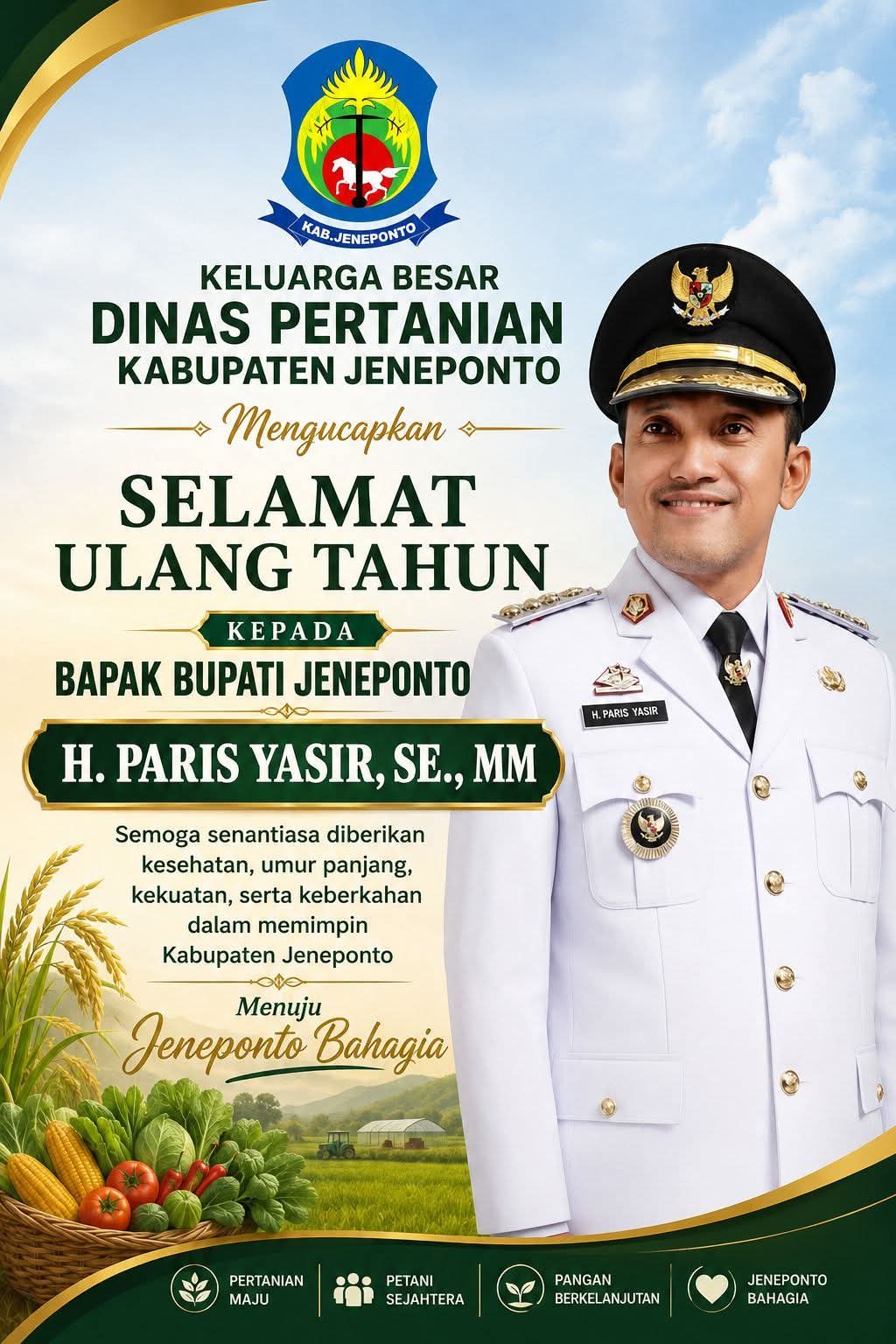 Di Usia 45 Tahun, H. Paris Yasir Terus Menjadi Harapan Kemajuan Jeneponto