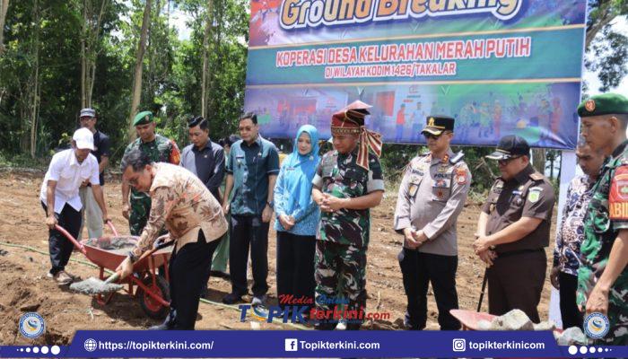 Bupati Takalar Dampingi Pangdam XIV/Hasanuddin Ground Breaking Koperasi Merah Putih di Canrego