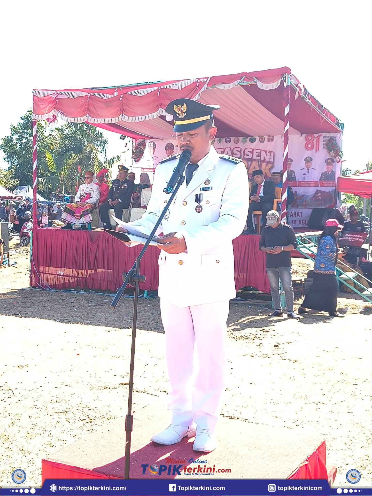 Jadi Irup HUT ke-81 Kemerdekaan RI, Camat Bangkala Barat Bacakan Sambutan Gubernur Sulsel