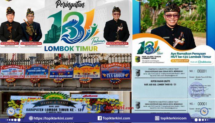 Berjejer Karangan Bunga di Depan Pendopo, Hari Jadi Kabupaten Lombok Timur 68 Tahun atau Hari Jadi Lombok Timur 131 tahun? Perda 1/2013 dan Bupati Iron Jadi Sorotan Sepelekan Sejarah
