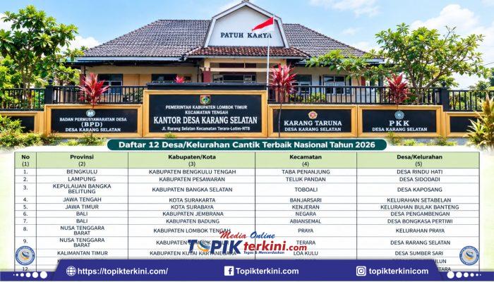Desa Rarang Selatan Lombok Timur Raih Predikat 9 Besar Nasional Desa Cantik 2026, Bupati Haerul Warisin Sampaikan Apresiasi Capaian!