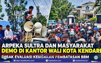 ARPEKA Sultra dan Masyarakat Demo di Kantor Wali Kota Kendari, Desak Evaluasi Kebijakan Pembatasan BBM